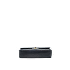 CHANEL CLASSIC DOUBLE FLAP BAG LAMBSKIN MEDIUM BLACK GHW SERIAL 19