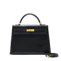 HERMES KELLY 32 BOX LEATHER BLACK GHW