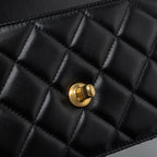 CHANEL 24C GOLD CRUSH MINI FLAP BAG CALFSKIN BLACK GHW (MICROCHIP)