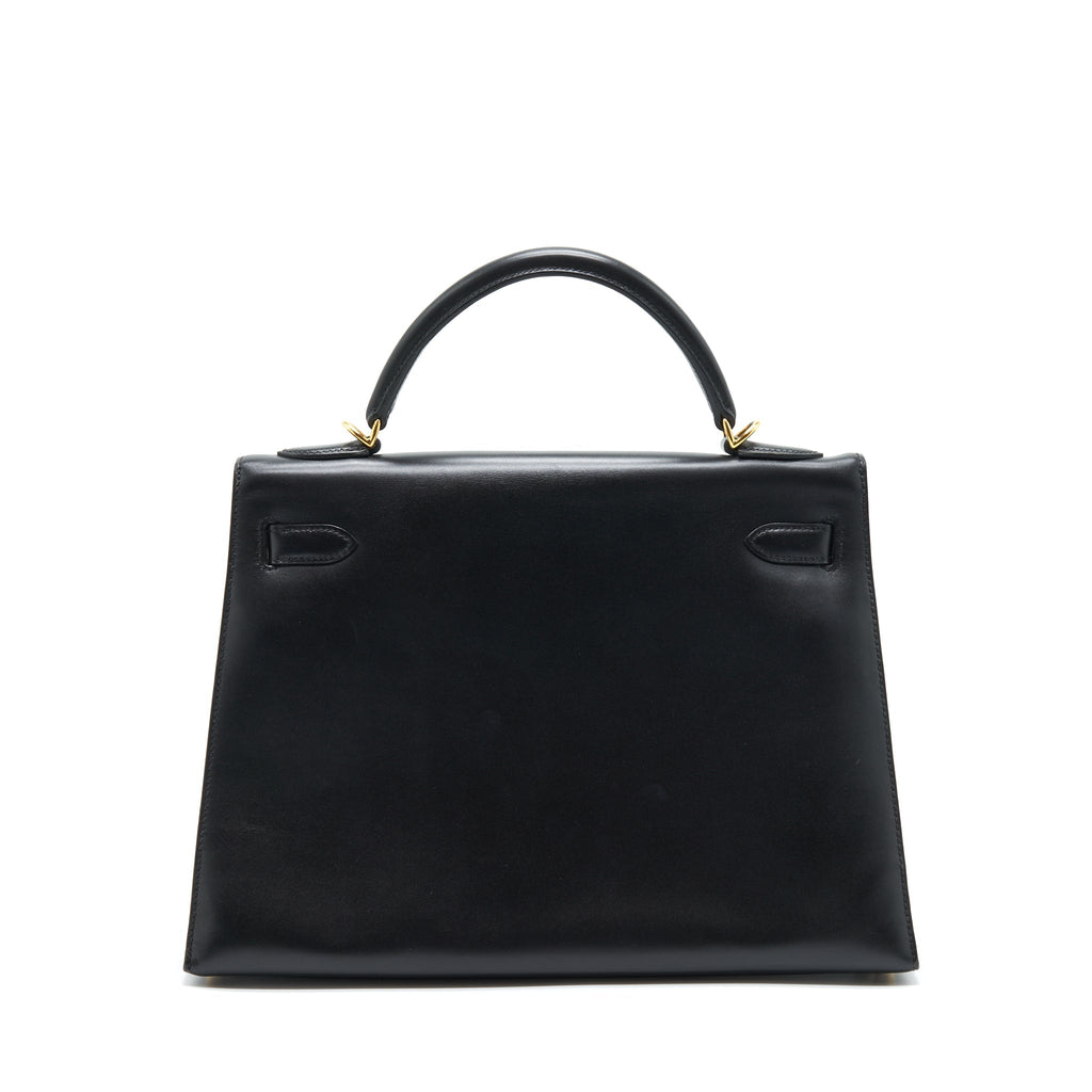 HERMES KELLY 32 BOX LEATHER BLACK GHW