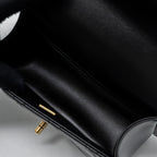 CHANEL 24C GOLD CRUSH MINI FLAP BAG CALFSKIN BLACK GHW (MICROCHIP)