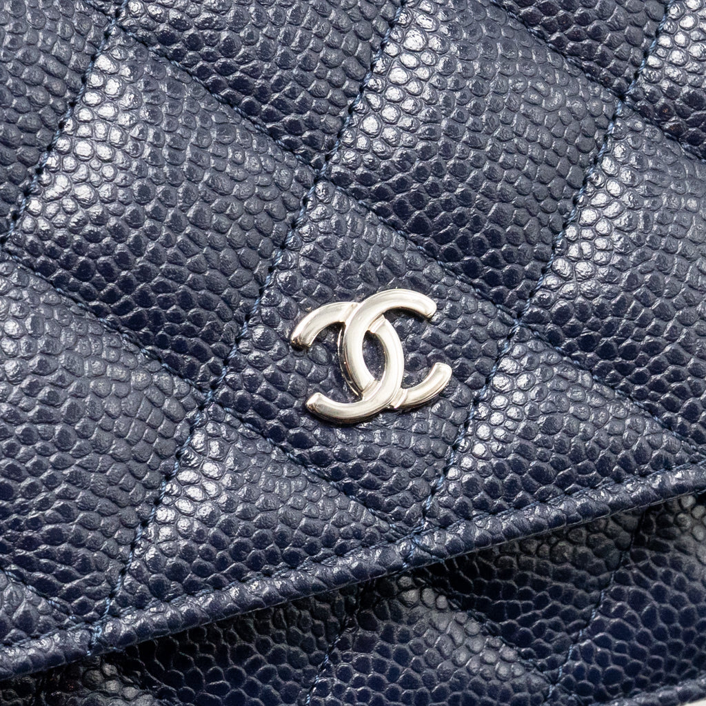 Chanel Classic Wallet on Chain Caviar Navy SHW