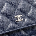 Chanel Classic Wallet on Chain Caviar Navy SHW