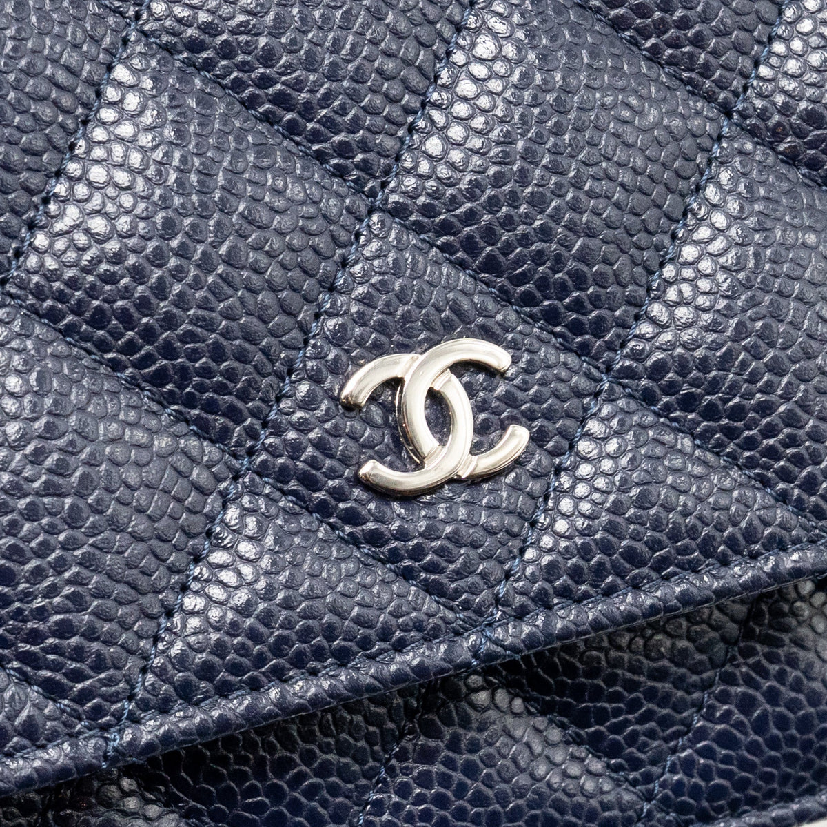 Chanel Classic Wallet on Chain Caviar Navy SHW
