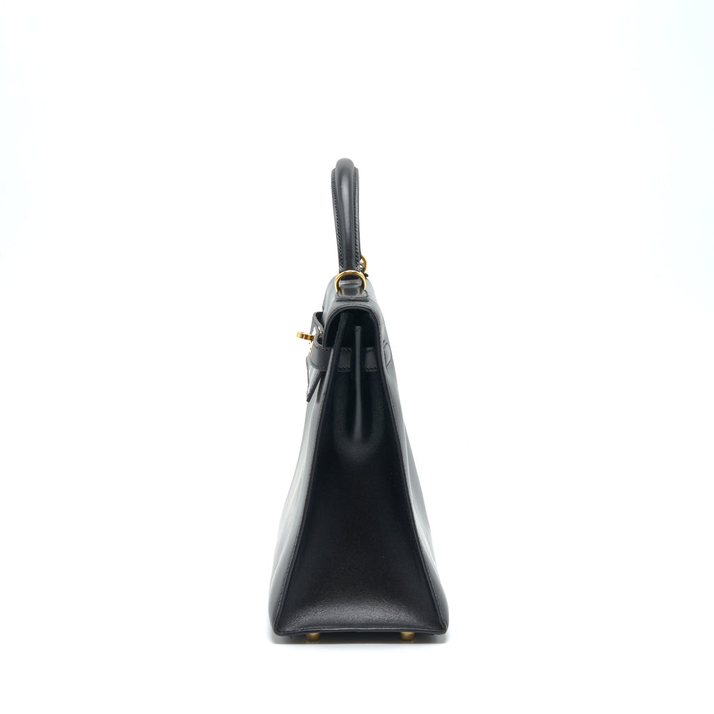 HERMES KELLY 32 BOX LEATHER BLACK GHW