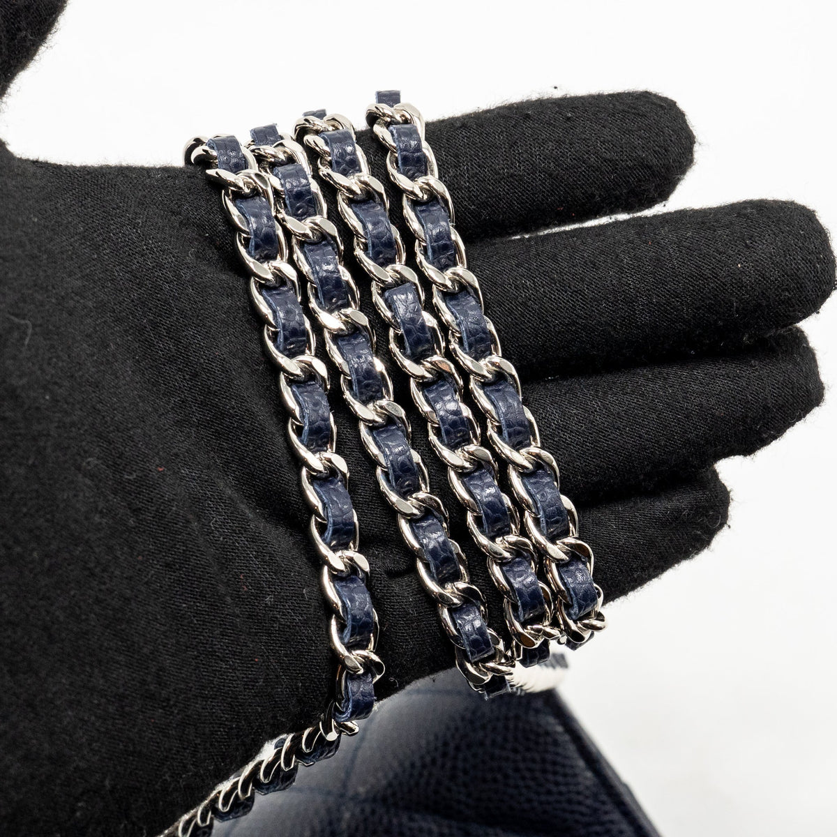 Chanel Classic Wallet on Chain Caviar Navy SHW