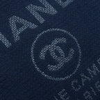 CHANEL DEAUVILLE TOTE BAG CANVAS NAVY SHW (MICROCHIP)