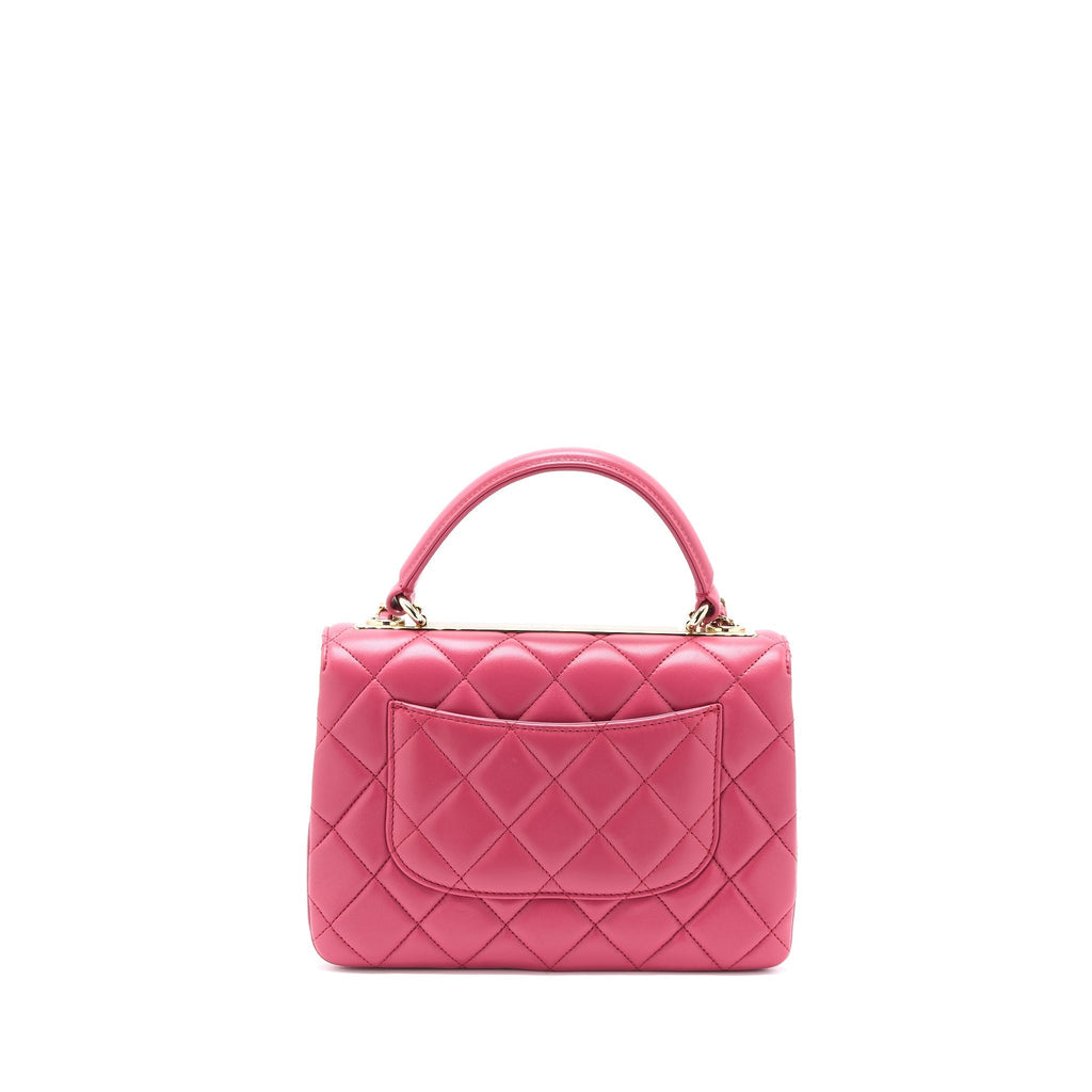 CHANEL TOP HANDLE TRENDY CC FLAP BAG LAMBSKIN PINK LGHW