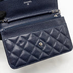 Chanel Classic Wallet on Chain Caviar Navy SHW