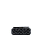 CHANEL 23C HOBO BAG SHINY CALFSKIN BLACK BRUSHED GHW(MICROCHIP)