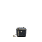 CHANEL MINI SQUARE VANITY CASE CAVIAR BLACK LGHW