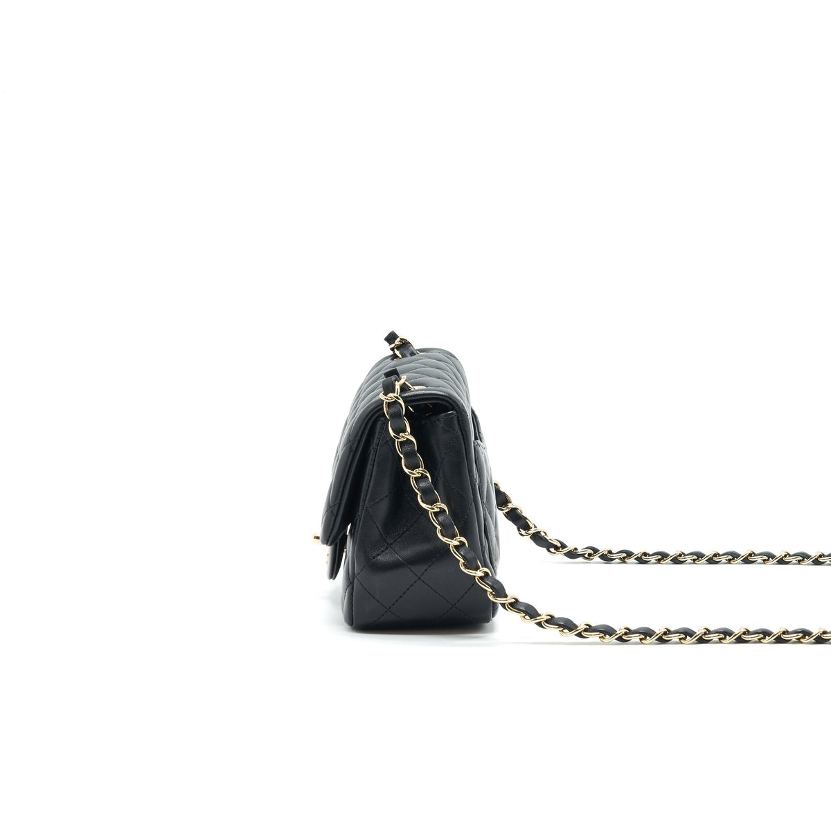 CHANEL MINI SQUARE LAMBSKIN BLACK LGHW SERIAL 29