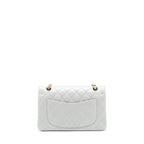 CHANEL 21A SMALL CLASSIC DOUBLE FLAP BAG CAVIAR NC634 LIGHT GREY LGHW