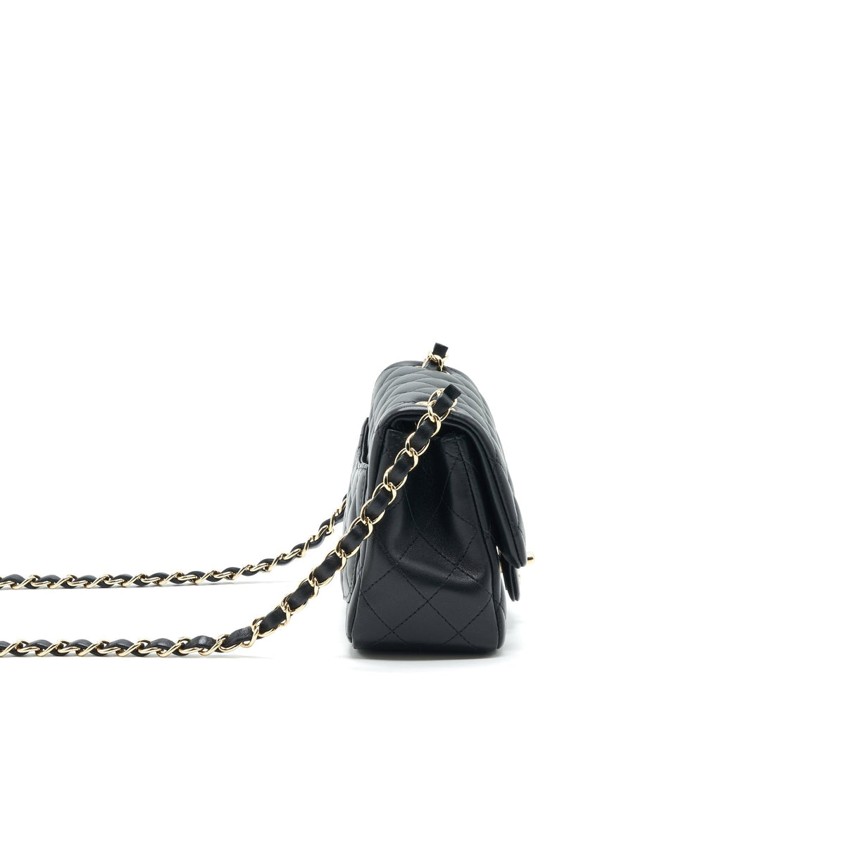 CHANEL MINI SQUARE LAMBSKIN BLACK LGHW SERIAL 29