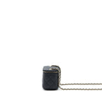 CHANEL MINI SQUARE VANITY CASE CAVIAR BLACK LGHW