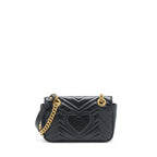 GUCCI MINI MARMONT MATELASSE BAG BLACK GHW