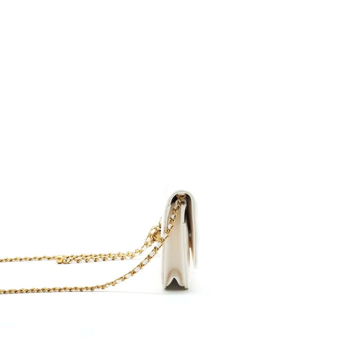 CHANEL PEARL CRUSH WALLET ON CHAIN WHITE GHW