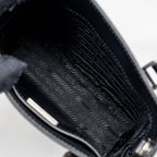 PRADA SMALL BRUSHED LEATHER TOTE BLACK SHW