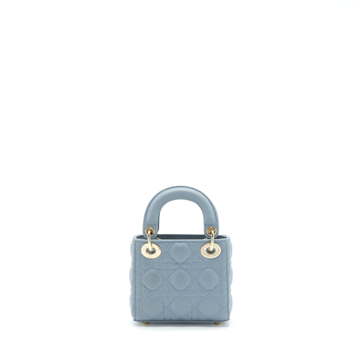DIOR MICRO LADY DIOR BAG CANNAGE LAMBSKIN CLOUD BLUE LGHW