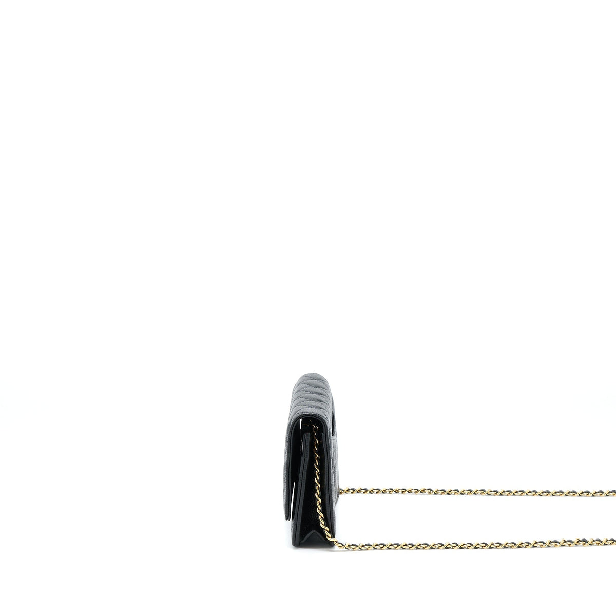CHANEL CLASSIC WALLET ON CHAIN CAVIAR BLACK GHW (MICROCHIP)