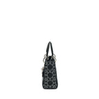 DIOR MINI LADY DIOR SATIN BLACK WITH CRYSTAL BLACK SHW