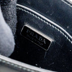 PRADA SMALL BRUSHED LEATHER TOTE BLACK SHW