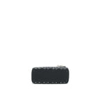 DIOR MINI LADY DIOR SATIN BLACK WITH CRYSTAL BLACK SHW