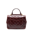 CHANEL QUILTED SHOULDER FLAP BAG LAMBSKIN RED GHW