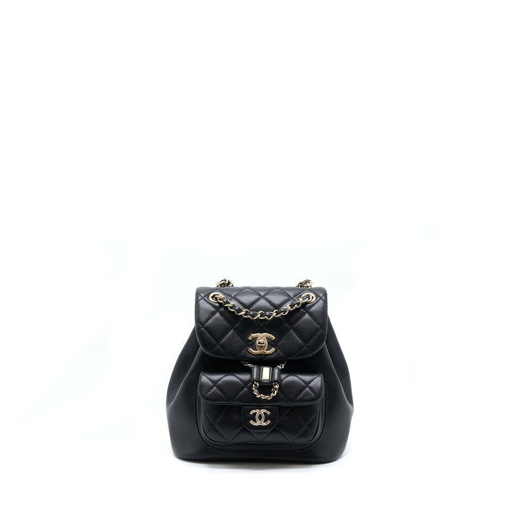 CHANEL DUMA MINI BACKPACK BLACK LGHW (MICROCHIP)