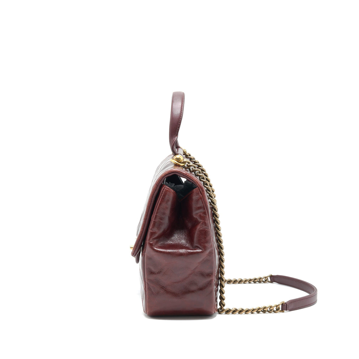 CHANEL QUILTED SHOULDER FLAP BAG LAMBSKIN RED GHW
