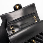 CHANEL MEDIUM CLASSIC DOUBLE FLAP BAG LAMBSKIN BLACK GHW