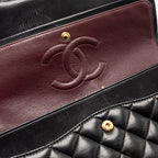 CHANEL MEDIUM CLASSIC DOUBLE FLAP BAG LAMBSKIN BLACK GHW