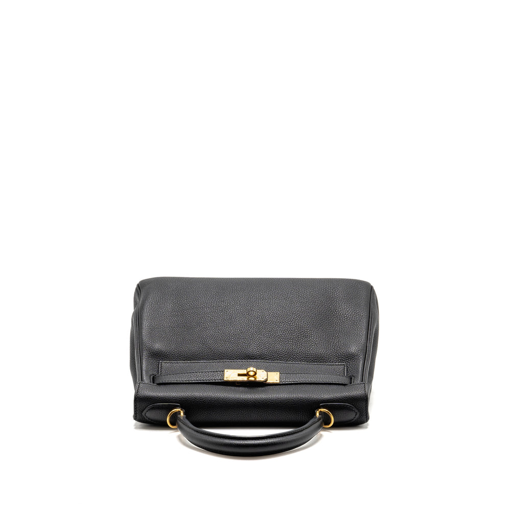 Hermes Kelly 28 Togo Black GHW