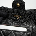 CHANEL CLASSIC FLAP CARD HOLDER CAVIAR BLACK GHW (MICROCHIP)
