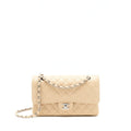 CHANEL MEDIUM CLASSIC DOUBLE FLAP BAG CAVIAR BEIGE SHW