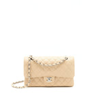 CHANEL MEDIUM CLASSIC DOUBLE FLAP BAG CAVIAR BEIGE SHW