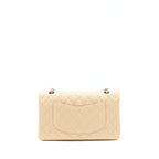 CHANEL MEDIUM CLASSIC DOUBLE FLAP BAG CAVIAR BEIGE SHW