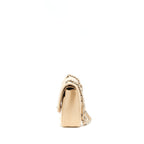 CHANEL MEDIUM CLASSIC DOUBLE FLAP BAG CAVIAR BEIGE SHW