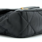 CHANEL MEDIUM 19 BAG GOATSKIN BLACK WITH MULTICOLOUR HARDWARE