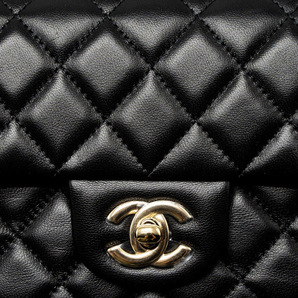 CHANEL CLASSIC MINI RECTANGULAR FLAP BAG LAMBSKIN BLACK LGHW (MICROCHIP)