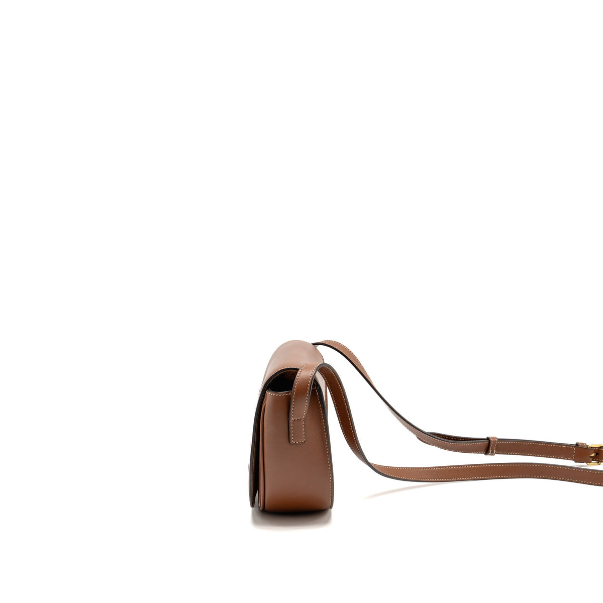 Celine Folco Cuir Triomphe Crossbody Bag Smooth Calfskin Tan GHW