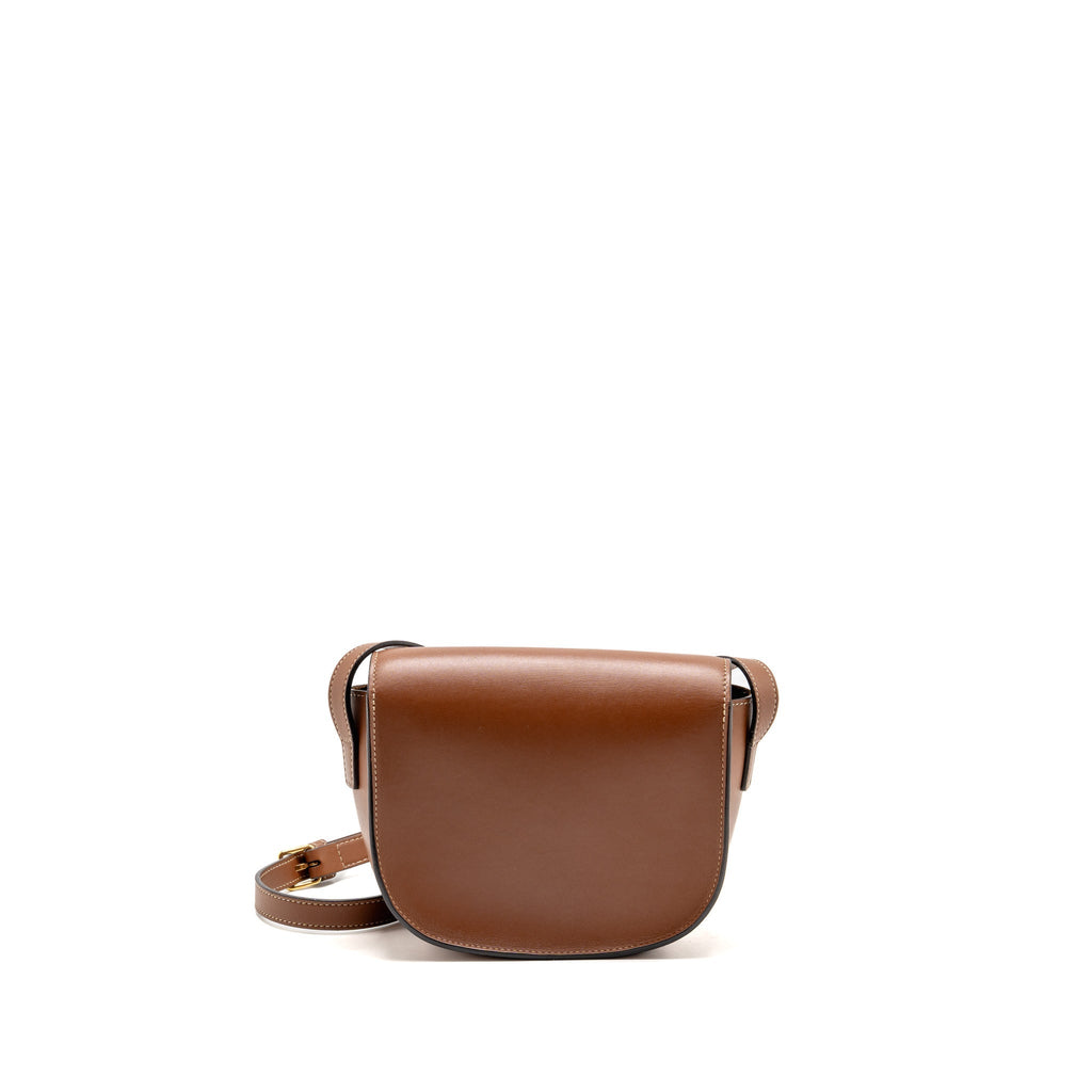 Celine Folco Cuir Triomphe Crossbody Bag Smooth Calfskin Tan GHW