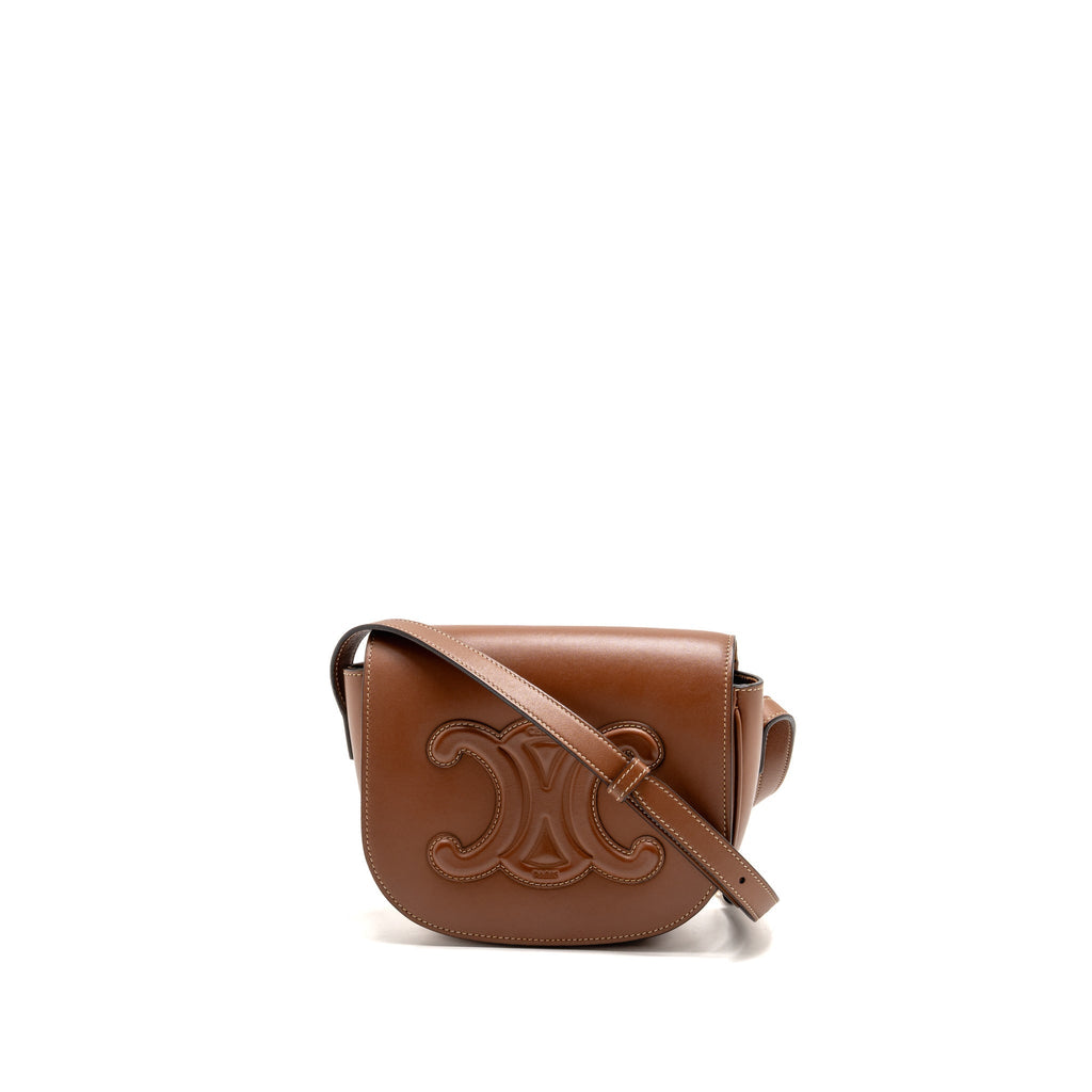 Celine Folco Cuir Triomphe Crossbody Bag Smooth Calfskin Tan GHW