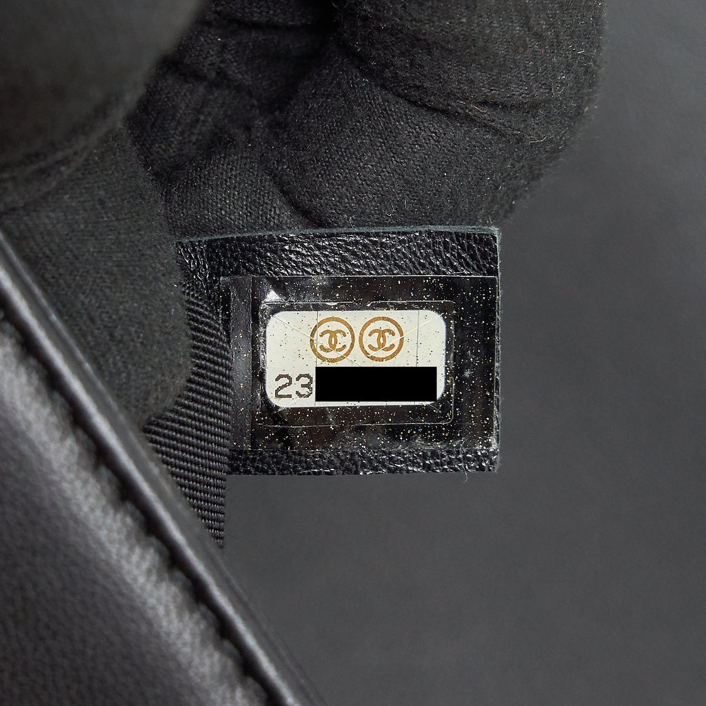 CHANEL MEDIUM BOY BLACK LAMBSKIN RUTHENIUM SHW