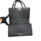 CHANEL MEDIUM BOY BLACK LAMBSKIN RUTHENIUM SHW
