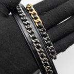 CHANEL 19 FLAP CARD HOLDER WITH CHAIN LAMBSKIN BLACK MULTICOLOR HARDWARE