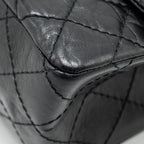 CHANEL SMALL 2.55 225 REISSUE FLAP BAG AGED CALFSKIN BLACK GHW