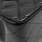 CHANEL JUMBO CLASSIC DOUBLE FLAP BAG LAMBSKIN BLACK SHW
