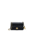 CHANEL 23C PEARL CRUSH MINI RECTANGULAR FLAP BAG LAMBSKIN BLACK BRUSHED GHW (MICROCHIP)