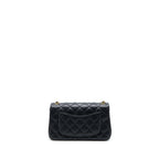 CHANEL 23C PEARL CRUSH MINI RECTANGULAR FLAP BAG LAMBSKIN BLACK BRUSHED GHW (MICROCHIP)